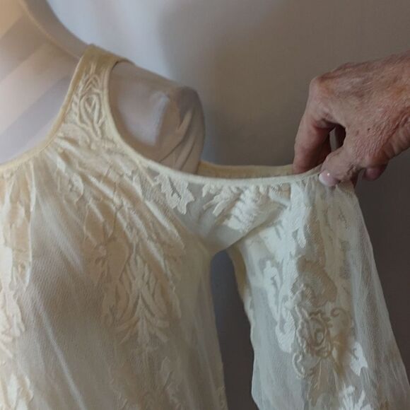 XCVI Floral Lace Cold Shoulder Top - Picture 2 of 10